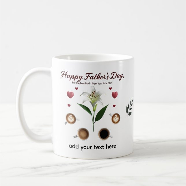 Mug 11 oz Boug classique personnalisé pour papa (Gauche)