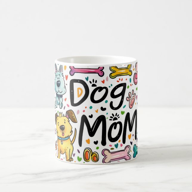 Mug 11 oz Chien Maman Idée cadeau pour quatre mère (Centre)