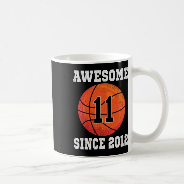 Mug 11e anniversaire Bysketbyll Lover 11 ans Vieux Vin (Droite)