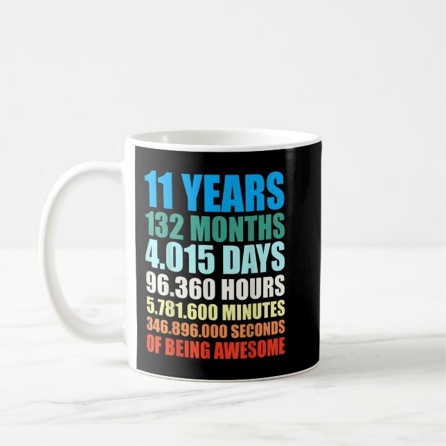 Mug 11e Anniversaire Cadeau Garçon 11 ans Être génial  (Gauche)