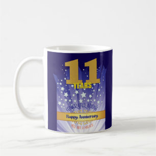 Mug 11e anniversaire de récupération personnalisé Numé