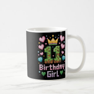 Mug 11e anniversaire fille chemise jeu Pixel Party 11 