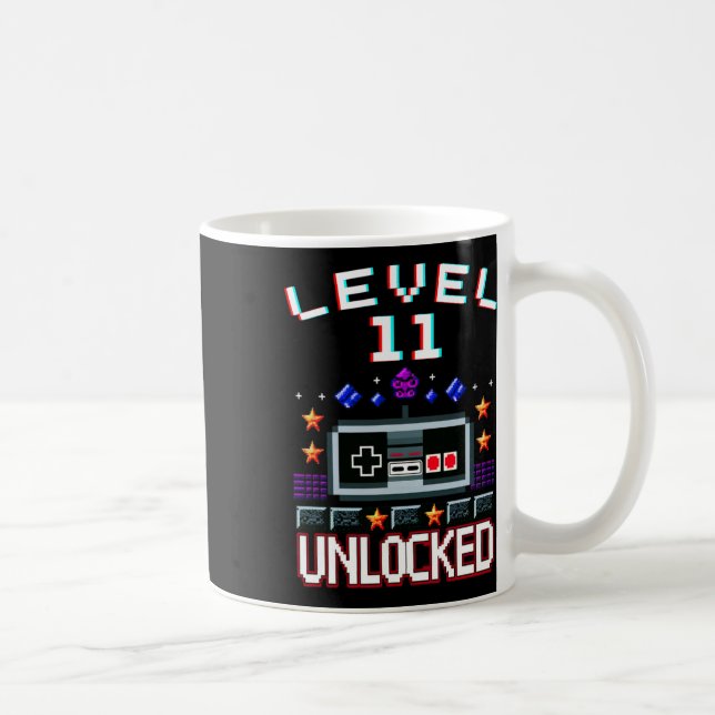 Mug 11e anniversaire garçon niveau 11 déverrouillé jeu (Droite)