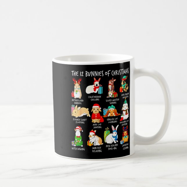 Mug 12 Chats de Noël Lapin de Pâques drôle Santa Noël (Droite)