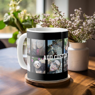 Mug 12 Collage de photos avec fond noir