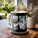 Mug 12 Collage photo avec Arrière - plan noir<br><div class="desc">Ajoutez vos photos préférées à ce modèle amusant. Vous pouvez utiliser des photos Instagram ou n'importe quelle photo pour cette grille.</div>