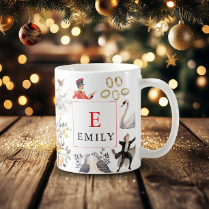 Mug 12 Jours de Noël Initiale Vintage