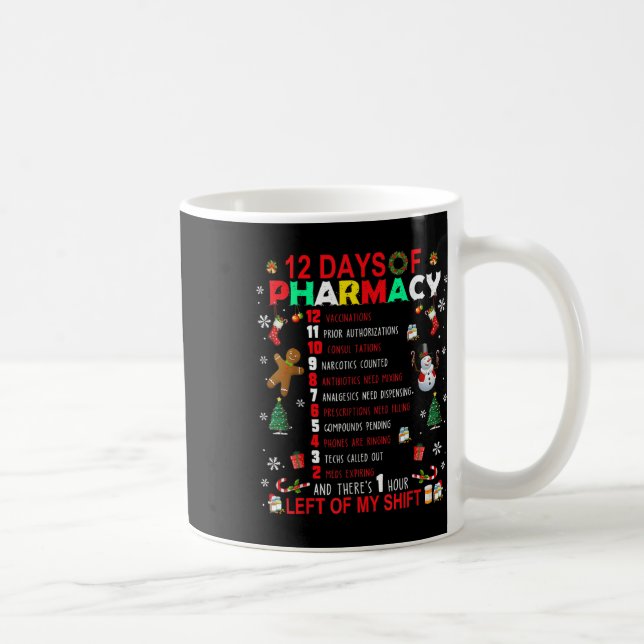 Mug 12 Jours De Pharmacie Funny Christmas Pharmacist T (Droite)