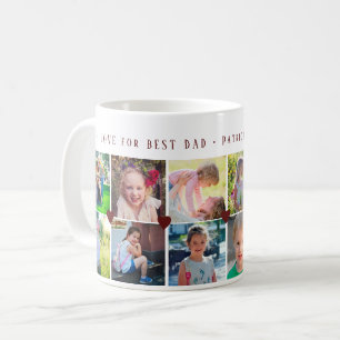 Mug 12 photo collage LOVE pour BEST DAD écriture bourg