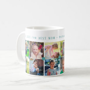 Mug 12 photo collage LOVE pour BEST MOM coeurs verts
