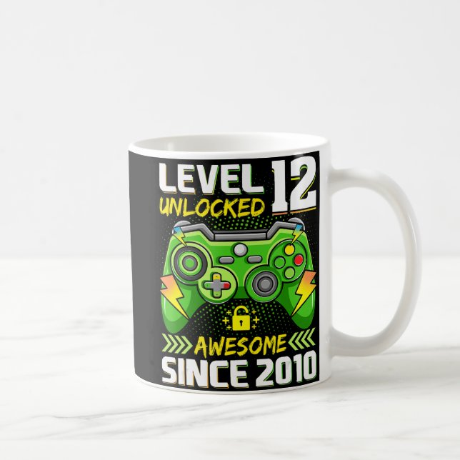 Mug 12e anniversaire cadeau niveau 12 déverrouillé inc (Droite)