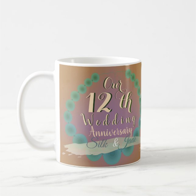 Mug 12e anniversaire Mariage de soie et de confiture d (Gauche)