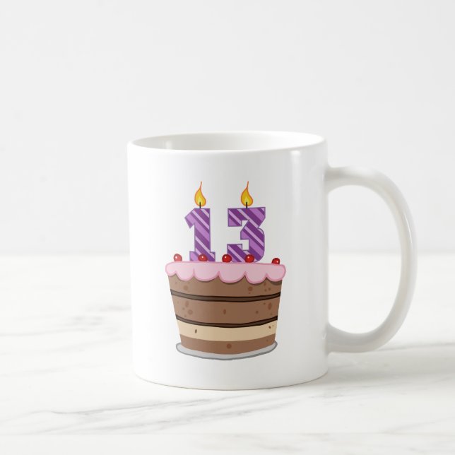 Mug 13 ans sur le gâteau d'anniversaire (Droite)
