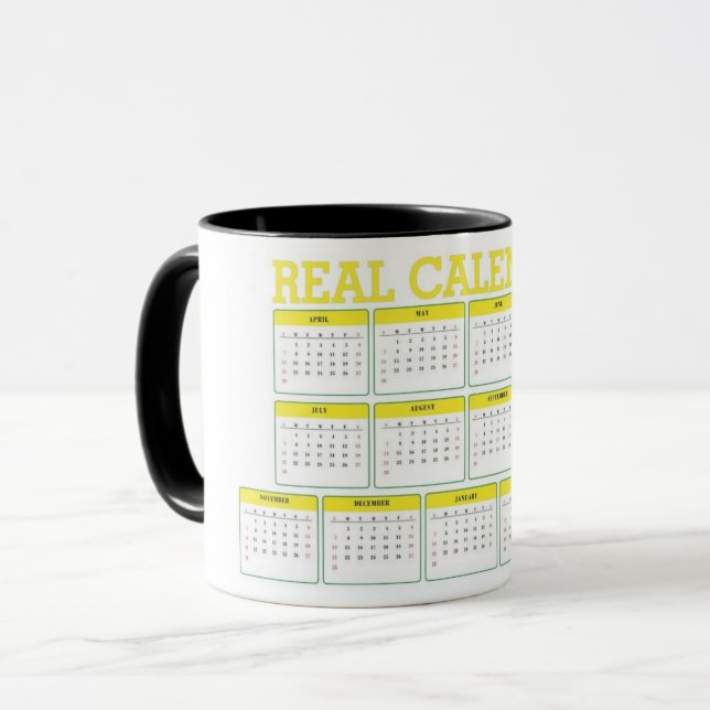 Mug 13 month real fixed calendar (Devant gauche)