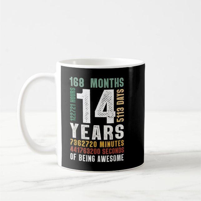 Mug 14 Année D'Être Formidable 14e Anniversaire Cadeau (Gauche)