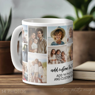 Mug 14 Grille de collage photo - 2 Boîtes de texte - n