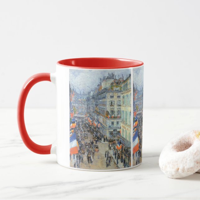 Mug 14 juillet, rue Daunou par Childe Hassam (Avec donut)
