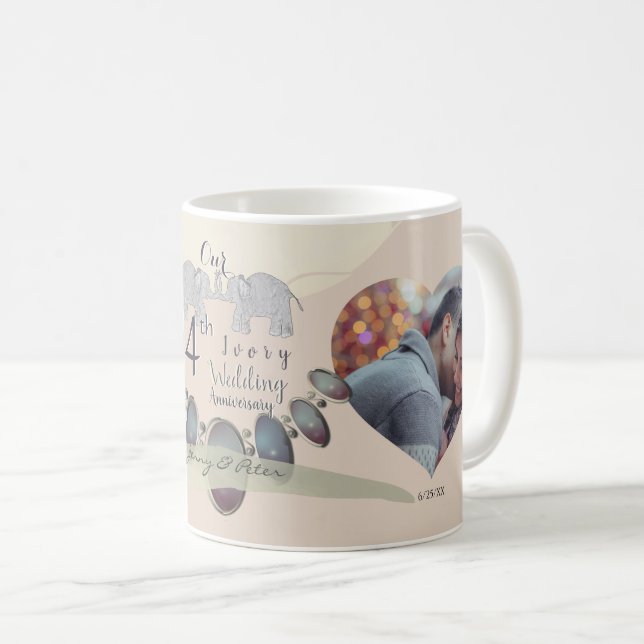 Mug 14e anniversaire du Mariage ivoire  (Devant droit)
