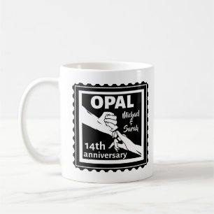 Mug 14e anniversaire du mariage Opal traditionnel