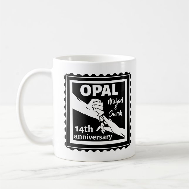 Mug 14e anniversaire du mariage Opal traditionnel (Gauche)