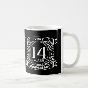 Mug 14ème anniversaire de mariage en ivoire
