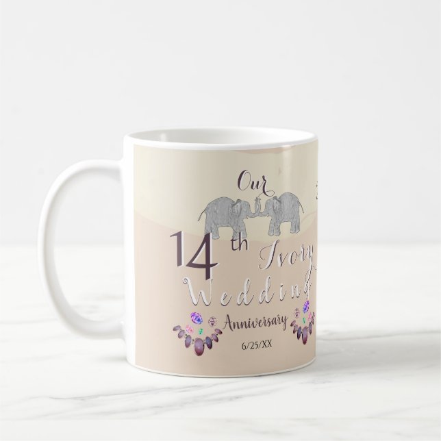 Mug 14ème anniversaire du Mariage ivoirien Eléphants & (Gauche)