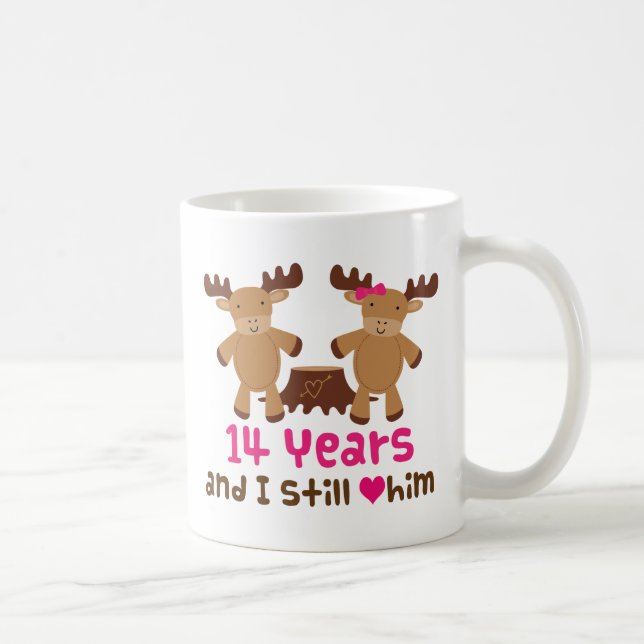 Mug 14ème Cadeau d'anniversaire pour elle (Droite)