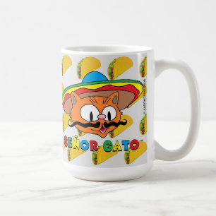 Mug 15 Ounce Caricature Senor Gato Taco Amateurs Big
