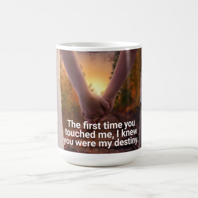 Mug 15 oz de café avec citation et photo d'amour (Centre)