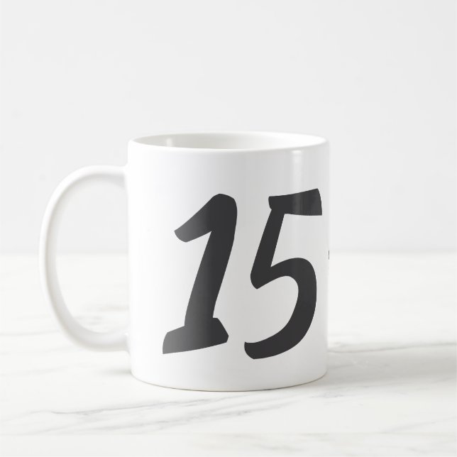 Mug 15e anniversaire ajouter nom date année noire modè (Gauche)