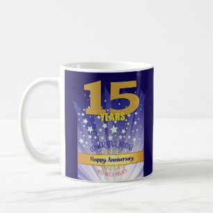 Mug 15e anniversaire de rétablissement personnalisé Nu
