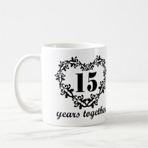 Mug 15ème Anniversaire 15 ans ensemble de coeur de
