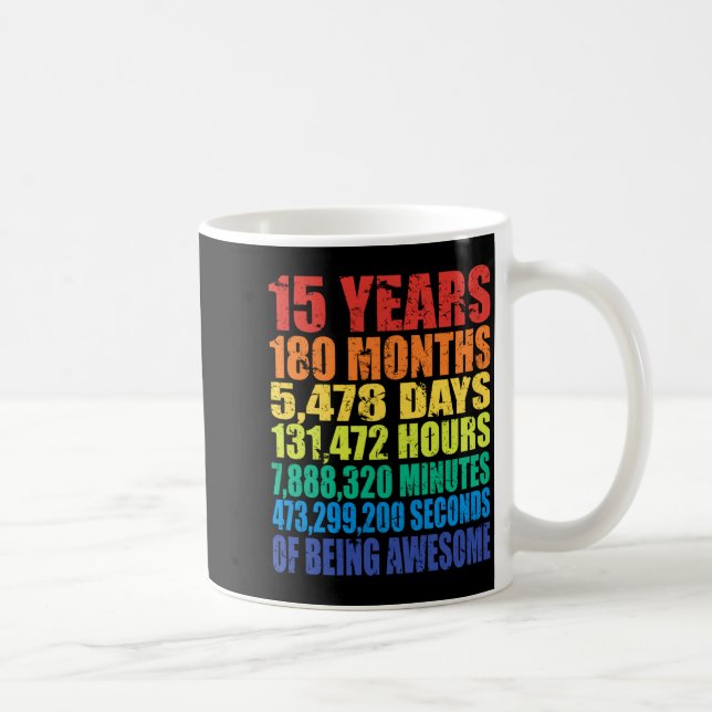 Mug 15th Birthday, Boys &amp; Girls, Cool 15 Years Of  (Droite)