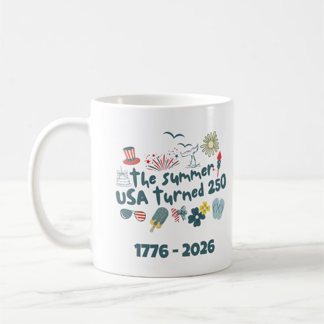 Mug 1776 - 2026 Rétro 250e Anniversaire 4 Juillet (Gauche)