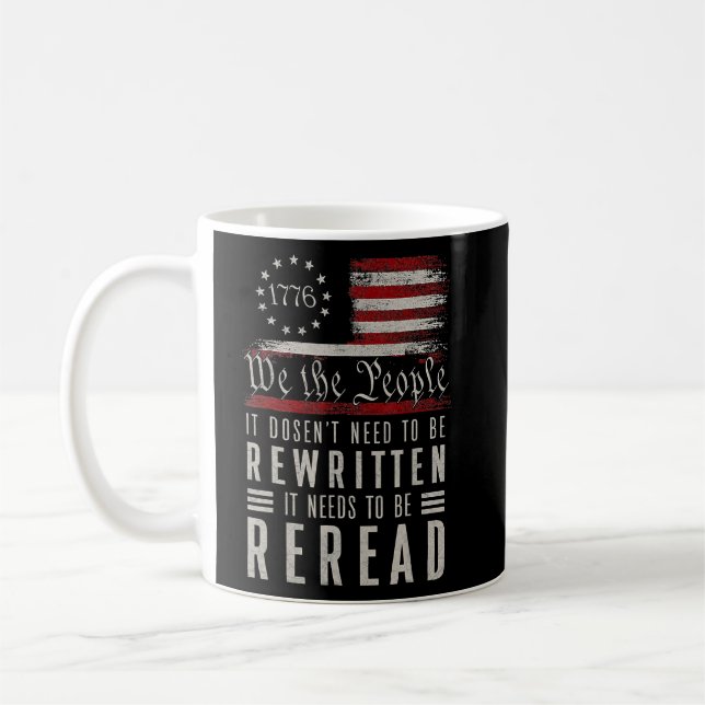Mug 1776 Drapeau Américain Nous, Le Peuple Dont Il A B (Gauche)