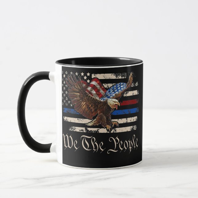 Mug 1776 Nous Le Peuple 4 juillet Aigle Bald (Gauche)