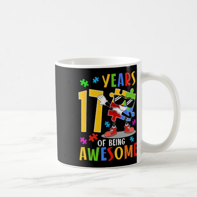 Mug 17 Ans De Génial Anniversaire Dabbing Autisme  (Droite)