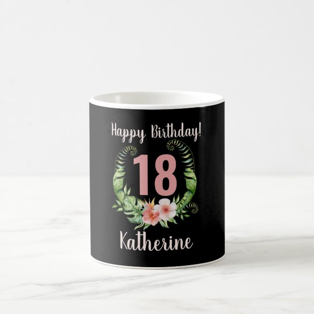 Mug 18e anniversaire Blush Pink Floral Name Co (Centre)