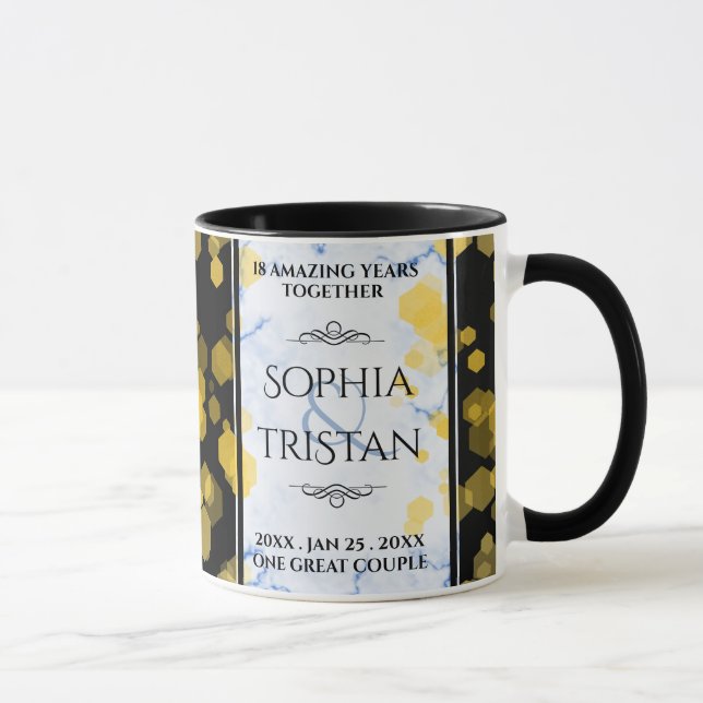 Mug 18e anniversaire de la Mariage de porcelaine (Droite)