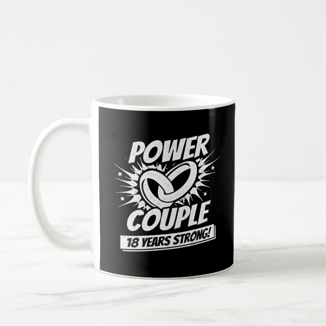 Mug 18e Anniversaire de Mariage pour les Couples Marié (Gauche)