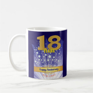 Mug 18e anniversaire de rétablissement personnalisé Nu