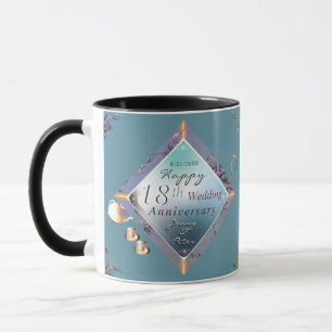 Mug 18e Porcelaine, Oeil de chat, Anniversaire de l'Ac