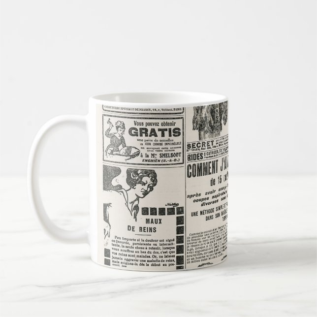 Mug 1919 Paris Mode : Page de journaux anciens (Gauche)