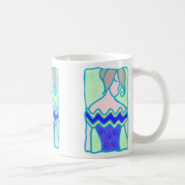 Mug 1920 Aquarius Femme avec symbole bleu turquoise (Droite)