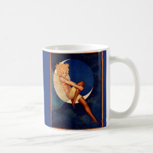 Mug 1920 hosiery et belle femme sur la lune