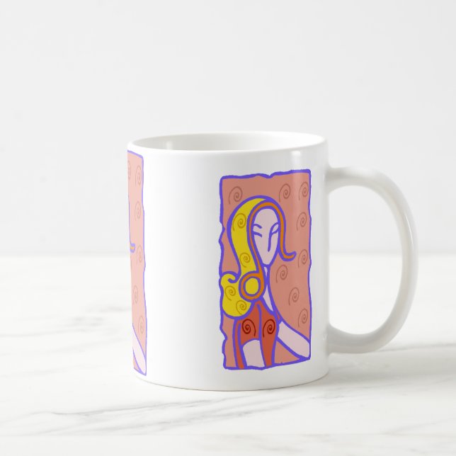 Mug 1920 Leo Femme en robe orange (Droite)
