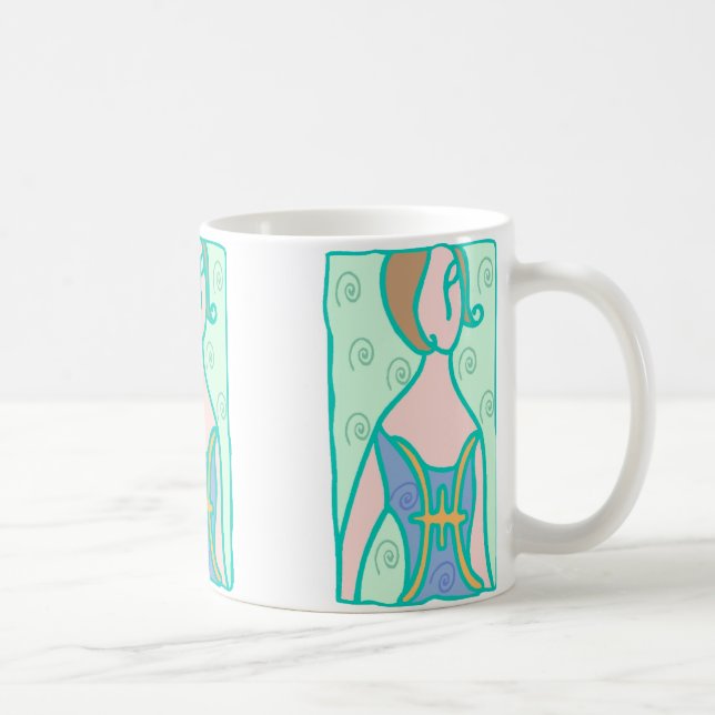 Mug 1920 Pisces femme avec symbole vert violet (Droite)