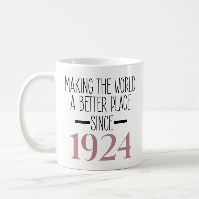 Mug 1924 Anniversaire 100e Anniversaire Cadeaux Femmes (Gauche)