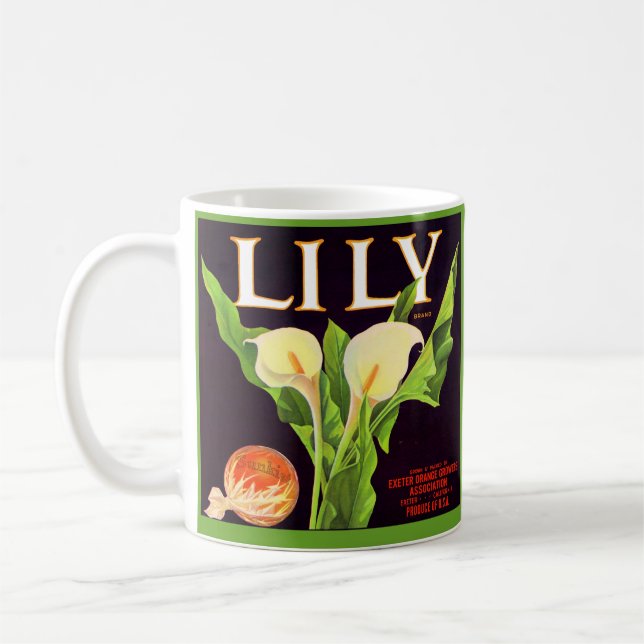 Mug 1930 Lily orange crate étiquette (Gauche)