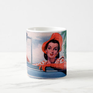 Mug 1940 belle femme en voiture